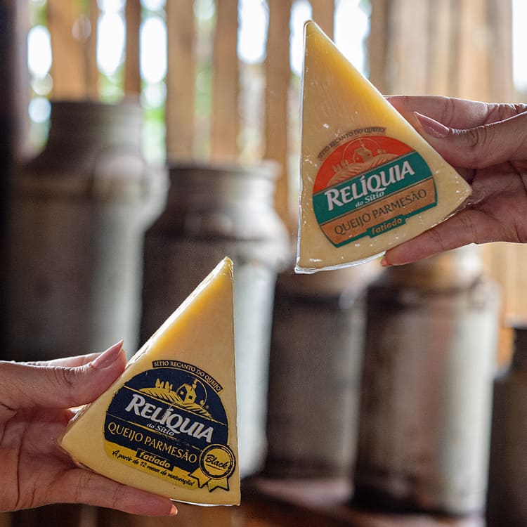 Queijo parmesão Relíquia com latões de leite